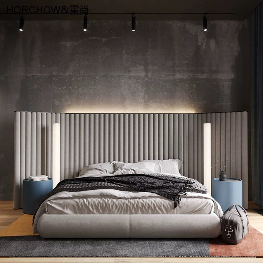 Soren King Size Bed, Super King Size, No Storage, Grey