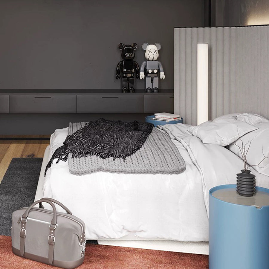 Soren King Size Bed, Super King Size, No Storage, Grey