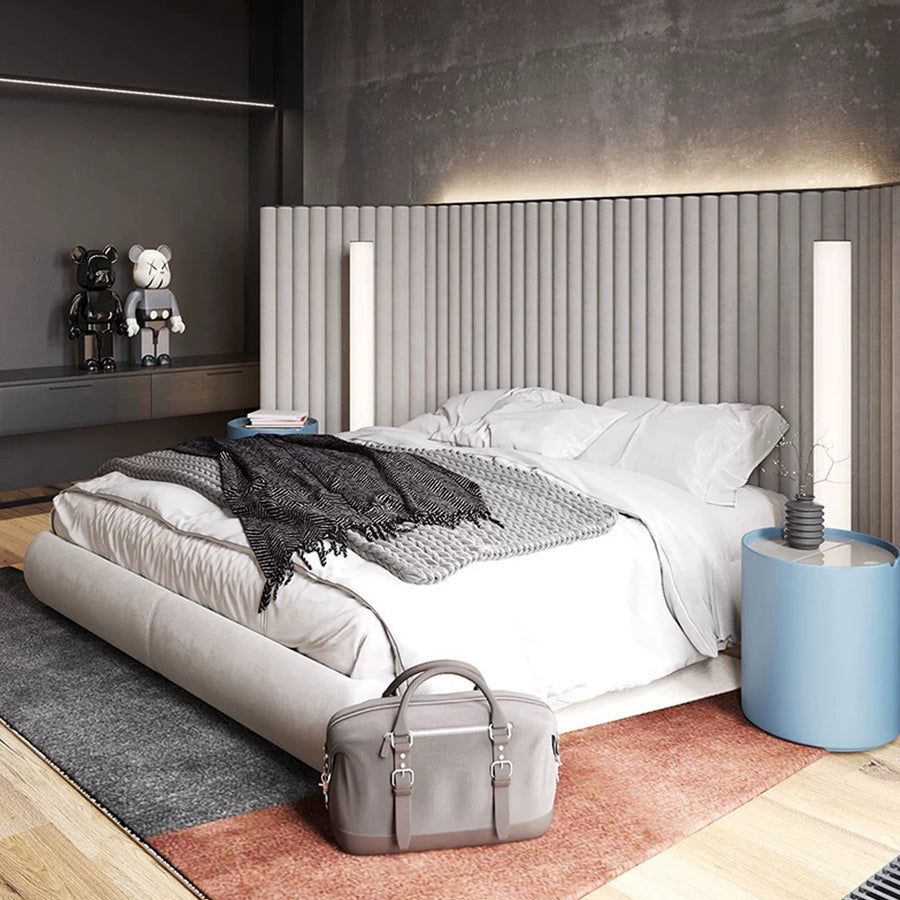 Soren King Size Bed, Super King Size, No Storage, Grey