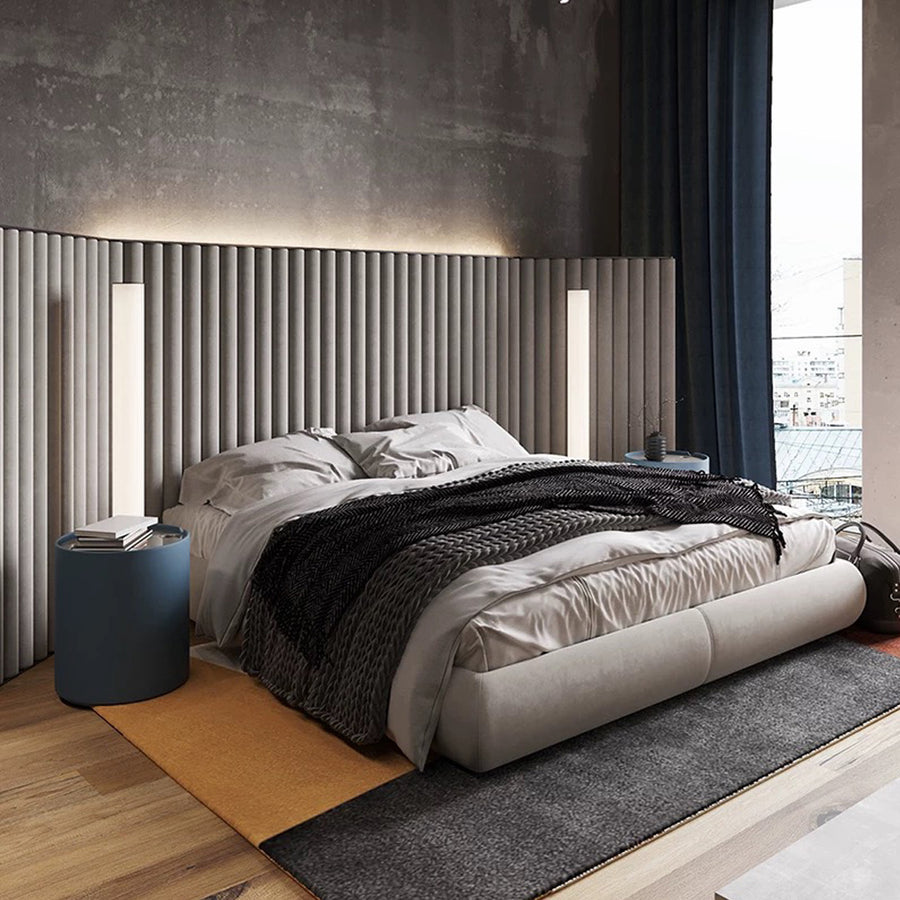 Soren King Size Bed, Super King Size, No Storage, Grey