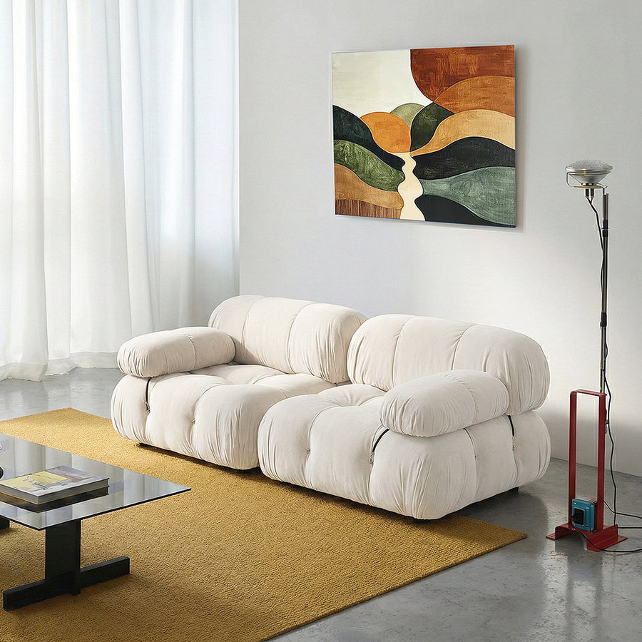 B&B Camaleonda Style Two Seater Sofa, Velvet for modern UK living room