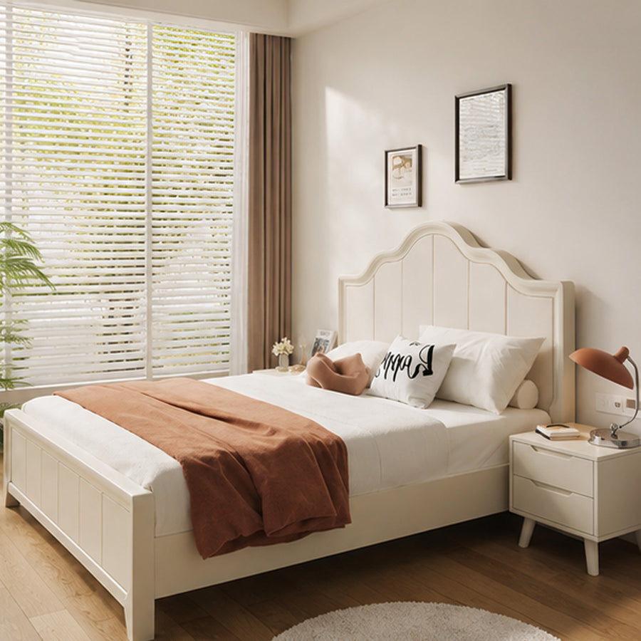 Agnes King Size / Super King Size Bed With Storage, Cream