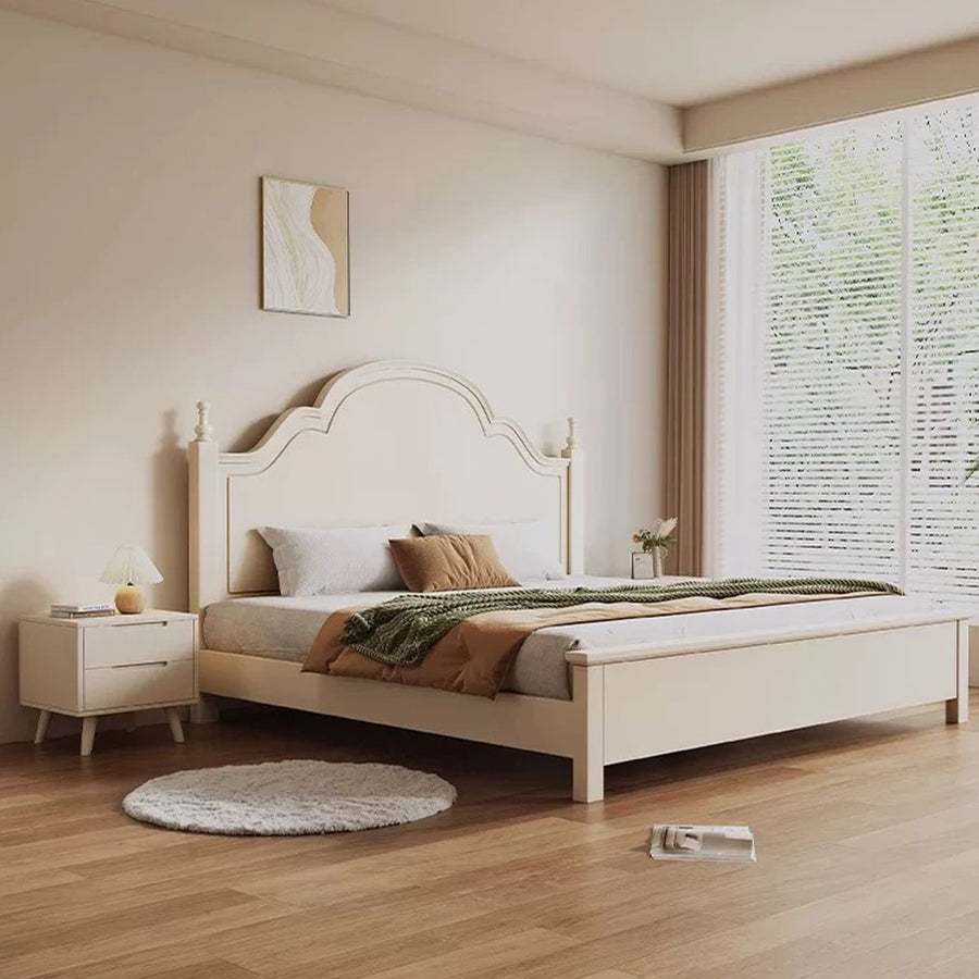Andrea King Size / Super King Size Bed With Storage, Cream