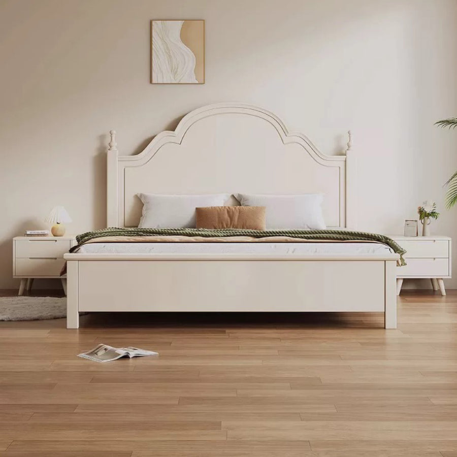 Andrea King Size / Super King Size Bed With Storage, Cream