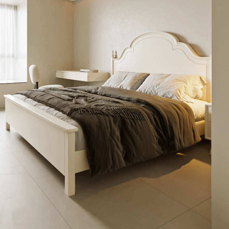 Andrea King Size / Super King Size Bed With Storage, Cream