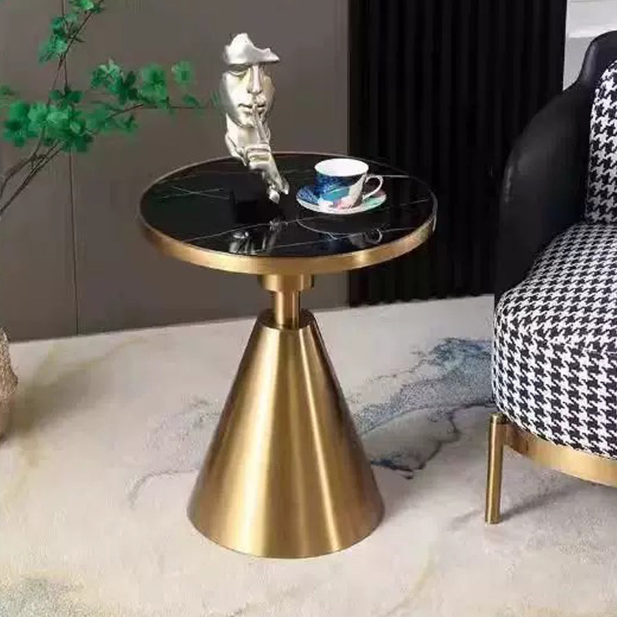 Modern Side Table, Black/ Gold