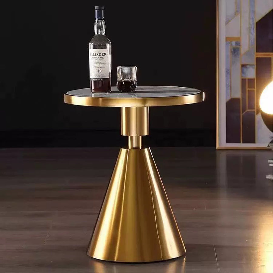 Modern Side Table, Black/ Gold