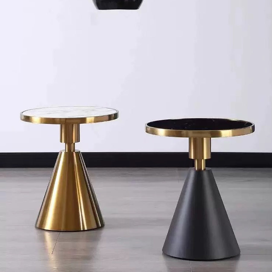 Modern Side Table, Black/ Gold
