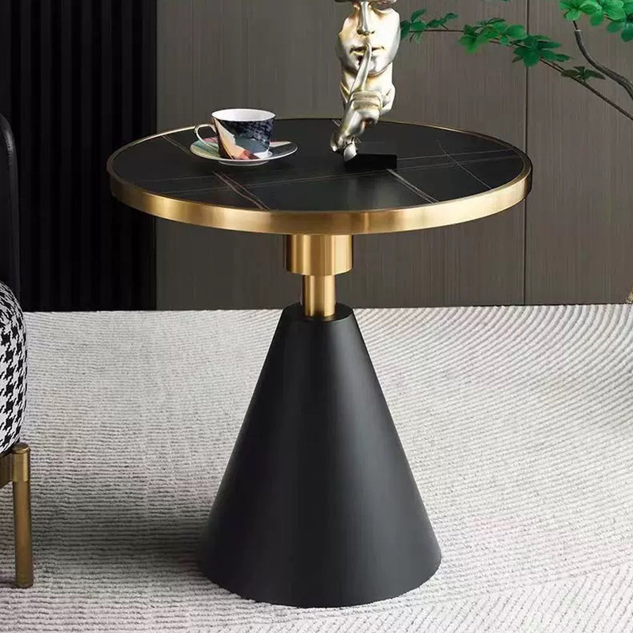 Modern Side Table, Black/ Gold