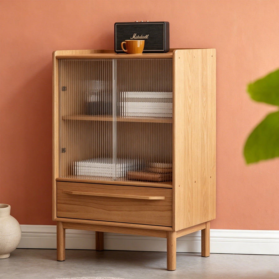 Laura Sideboard with Glass Door and Drawer, Oak