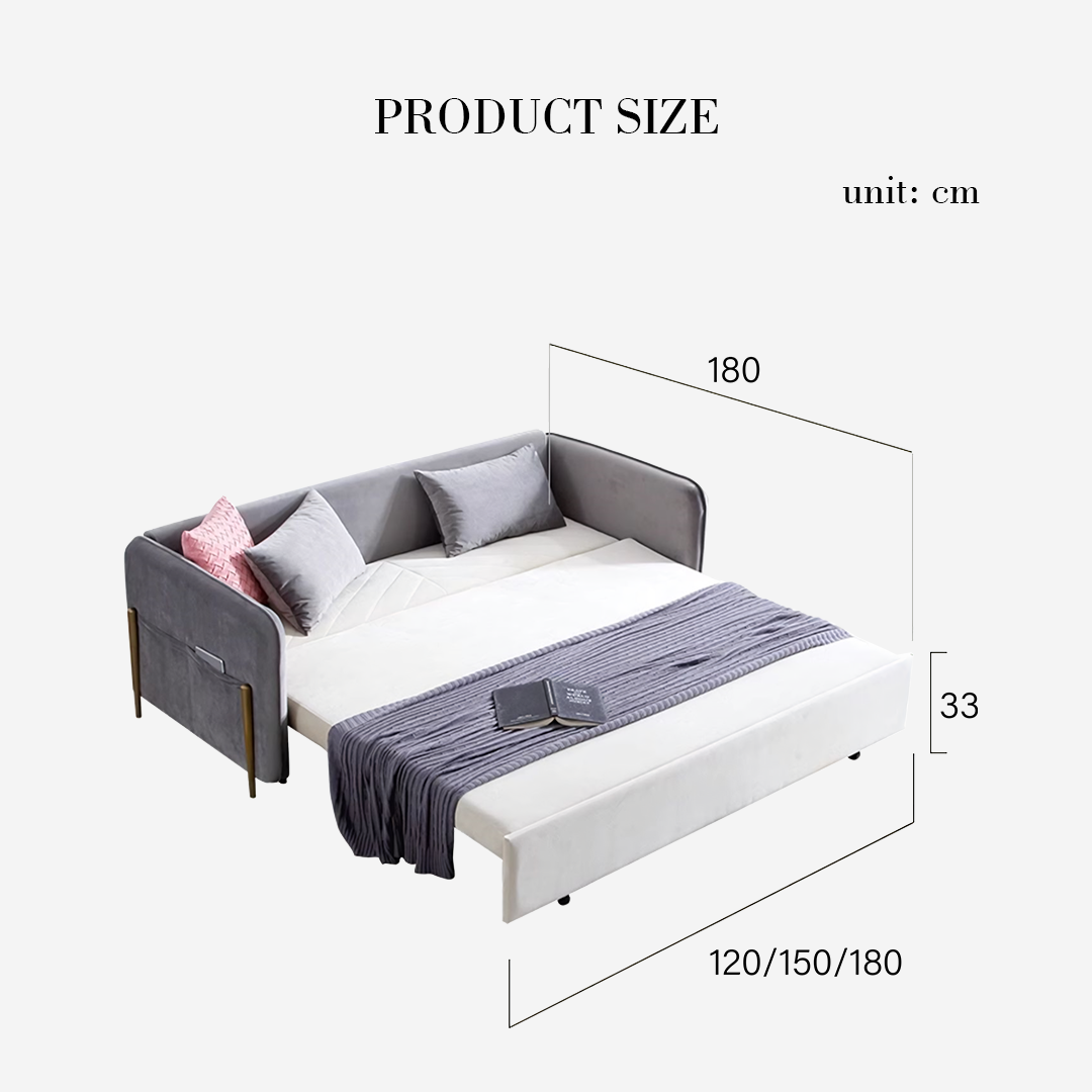 Meera Two / Three Sofa Bed with Storage, Suede-Ritconcept-Rit Concept