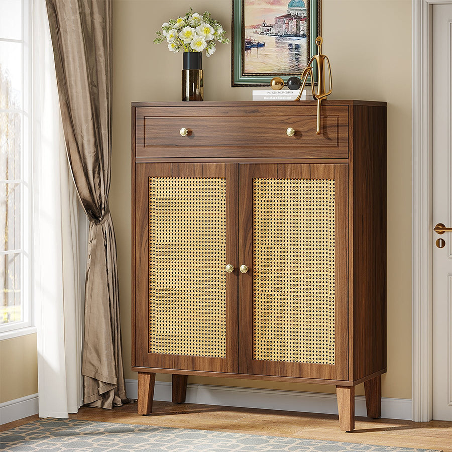 Lena Wooden Sideboard, Storage Cabinet With Drawer - lena wooden sideboard wooden sideboard UK