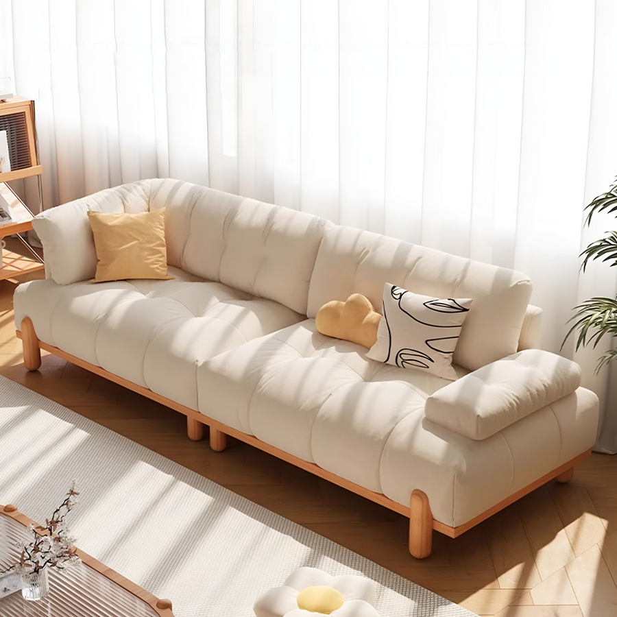 Ariadna Comfy Two Seater, Three Seater Sofa, Suede front view as a small two seater sofa