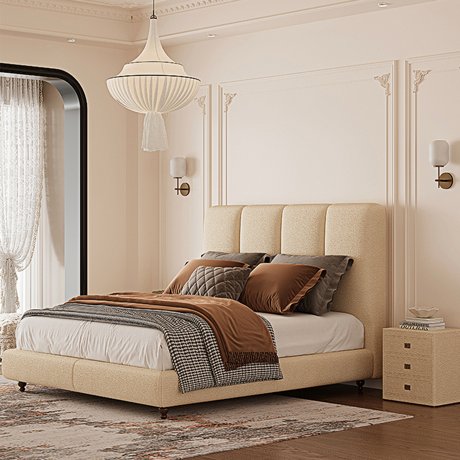 Ambrose Double Bed, Queen Bed styled for modern bed frame with storage
