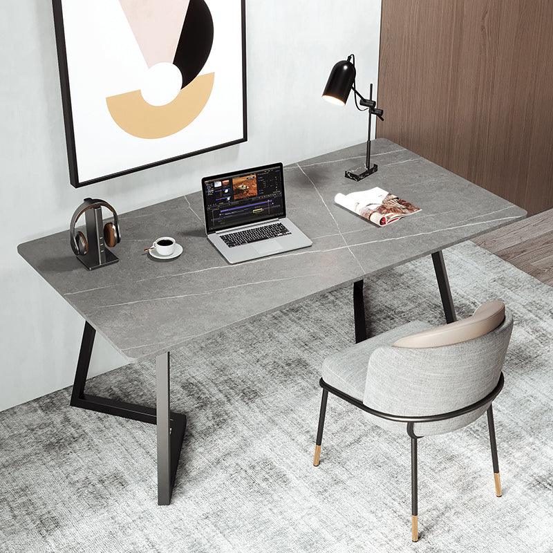 Edmund Office Desk, Sintered Stone-Rit Concept-Grey-100 x 50cm-Rit Concept