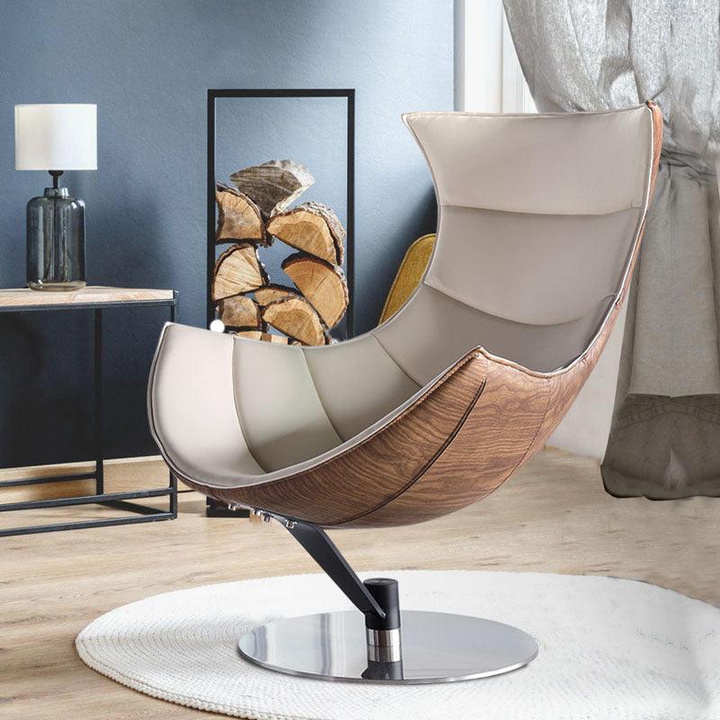 Russell Lobster Chair, With Ottoman, Walnut Texture, Armchair-Rit Concept-Rit Concept