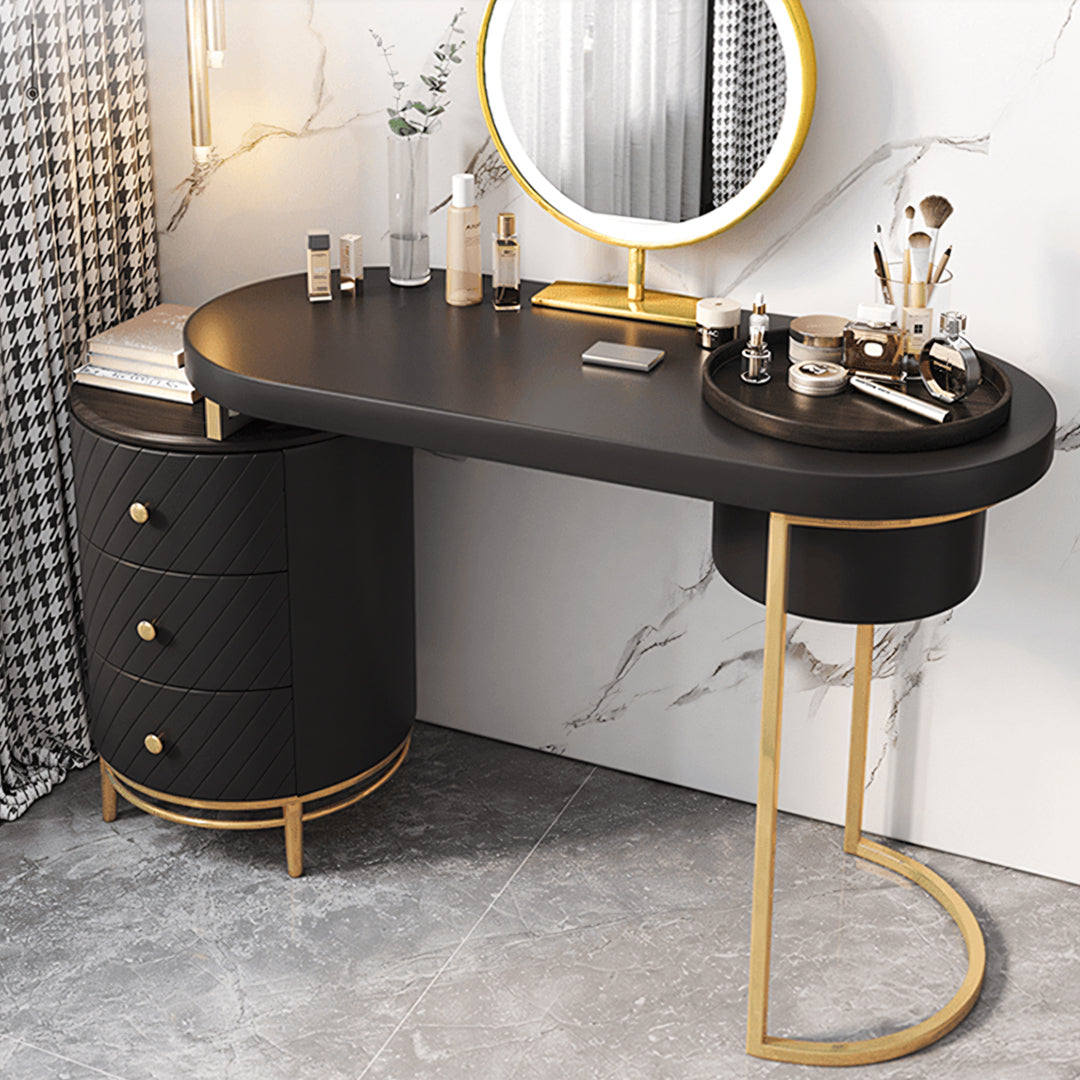 black and gold dressing table with mirror Barocco Italian Classic Dressing Table-black&gold