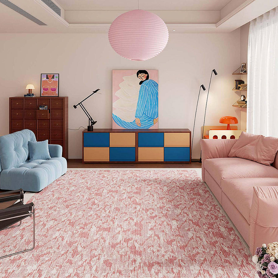Sofia Blush Gradient Cloud Rug, Various Styles Available styled for living room rug UK