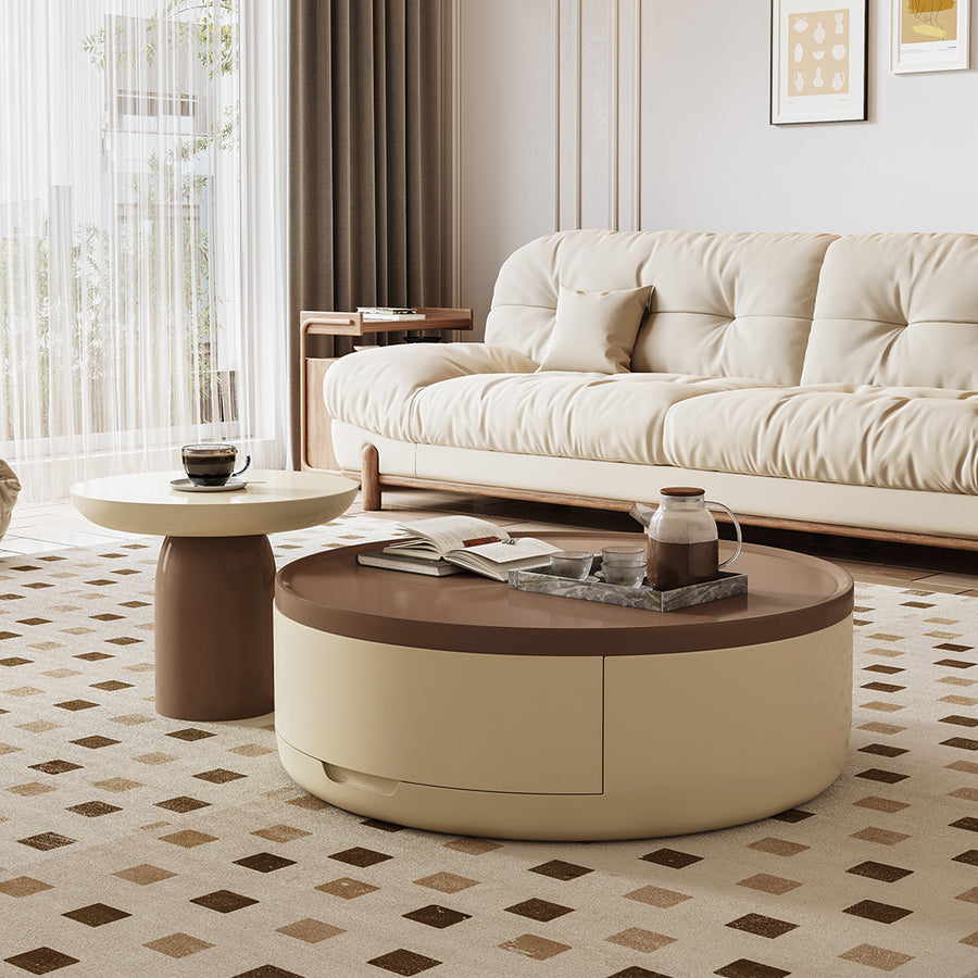 D'Angelo Round Coffee Table Set With Storage styled for d angelo round round coffee table
