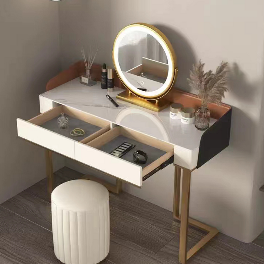 Denver Dressing Table, With Mirror lifestyle view with dressing table with storage mirror
