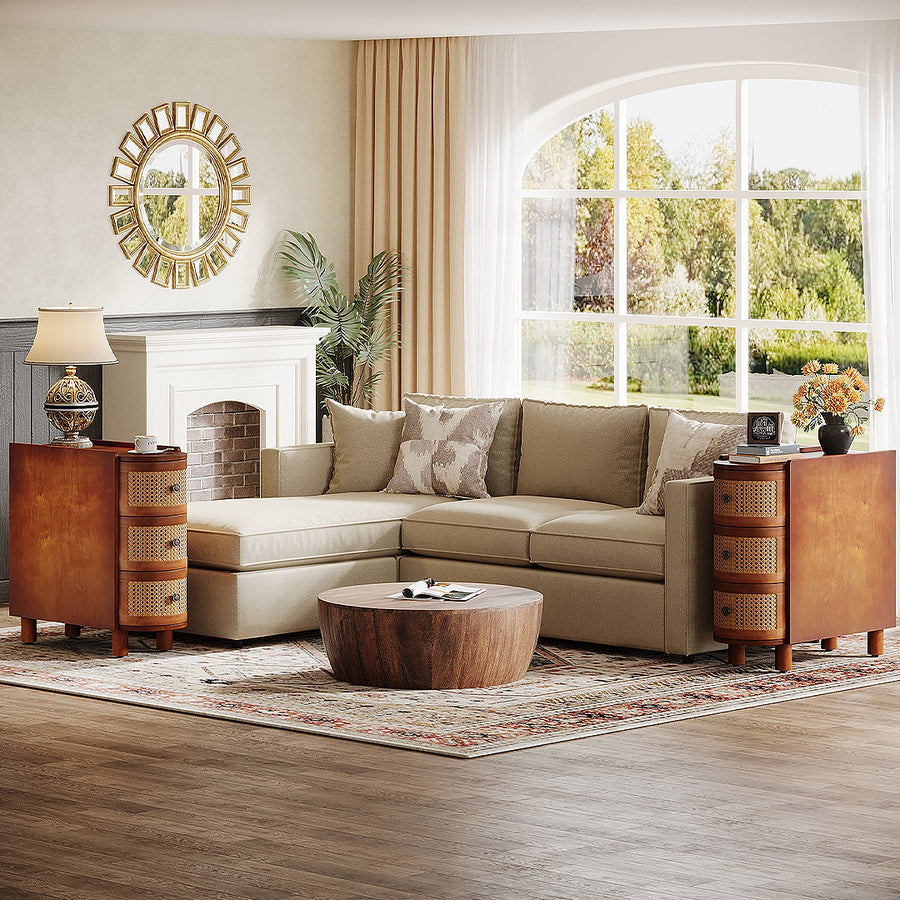 Josephine Rattan Side Table - storage cabinet