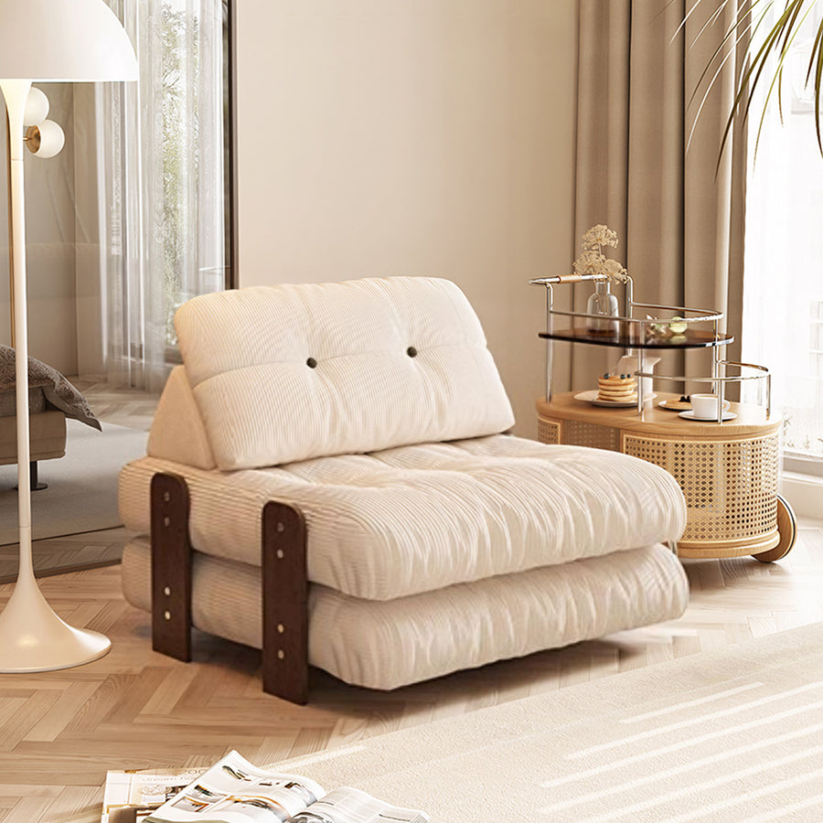 Rachman Sleeper Armchair, Single Seater Bed, Cream in a modern UK home