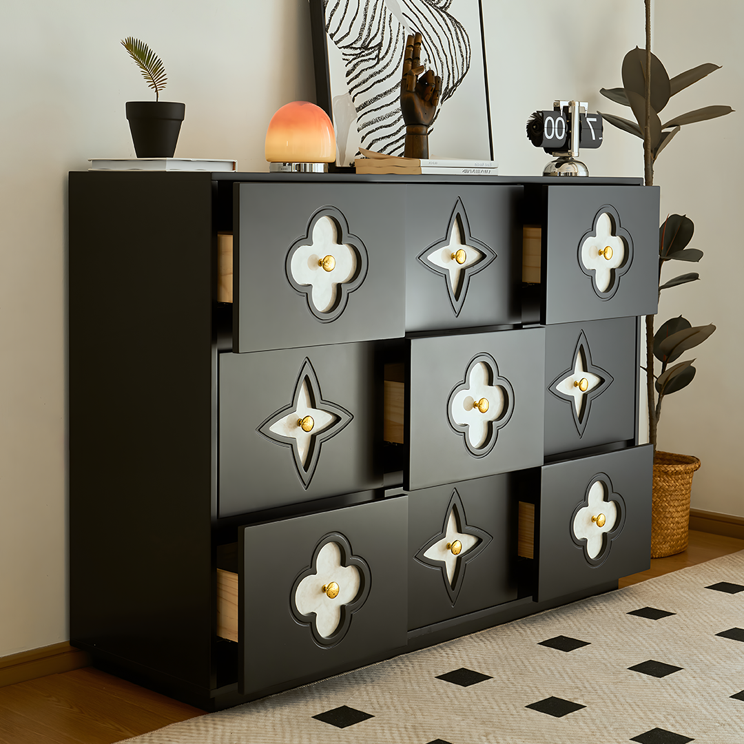 Amalia Narrow Sideboard, Art Deco Sideboard, Black-Rit Concept-Rit Concept
