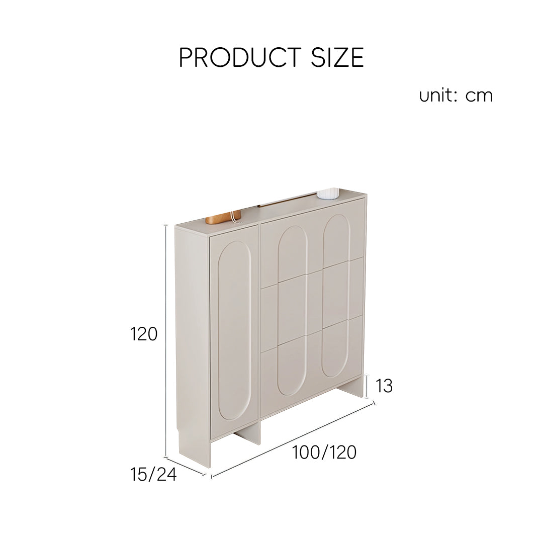 Emilio Slimline Shoe Storage For Hallway, Cream-Rit Concept-Rit Concept