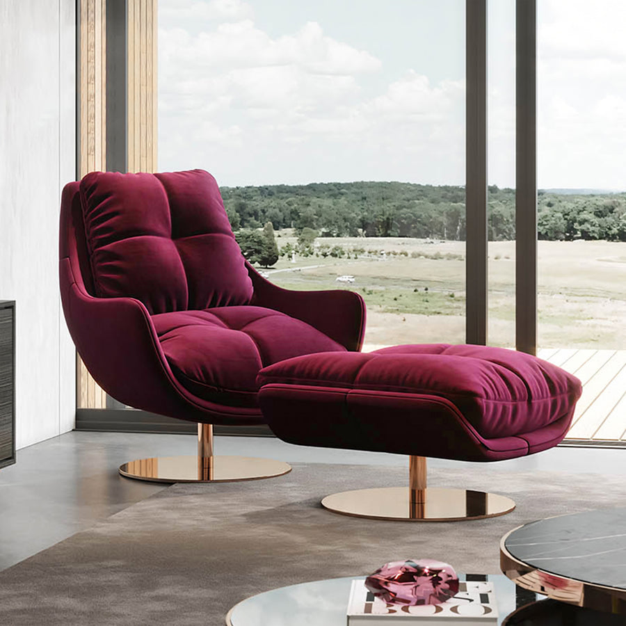 Bonnet Swivel Lounge Chair With Ottoman styled for modern accent chair