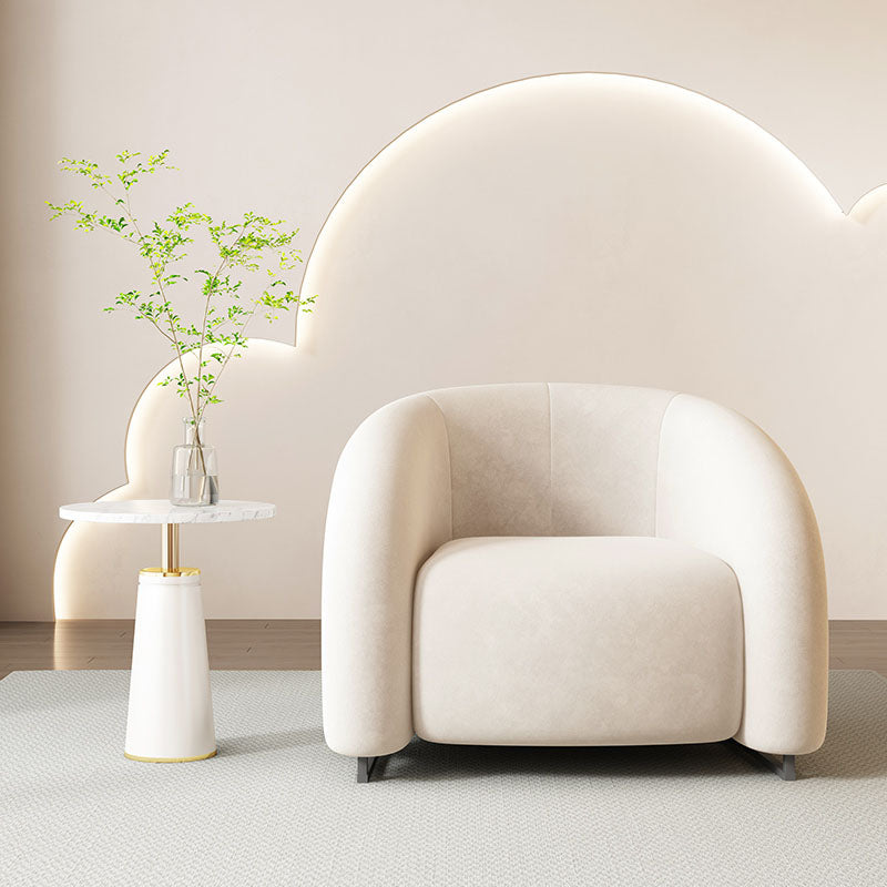 Classic U18 Armchair, White Velvet styled for accent chair