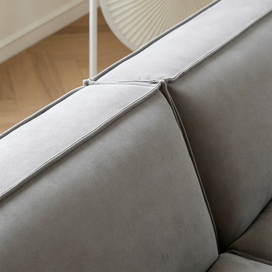 Fanny Two Seater, Three Seater, Four Seater Sofa, Suede compact living room seating idea