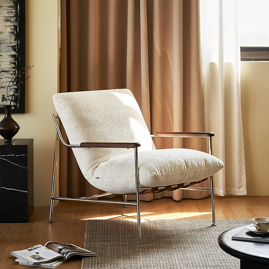 Orozco Lounge Chair With Ottoman, Chenille styled for modern accent chair