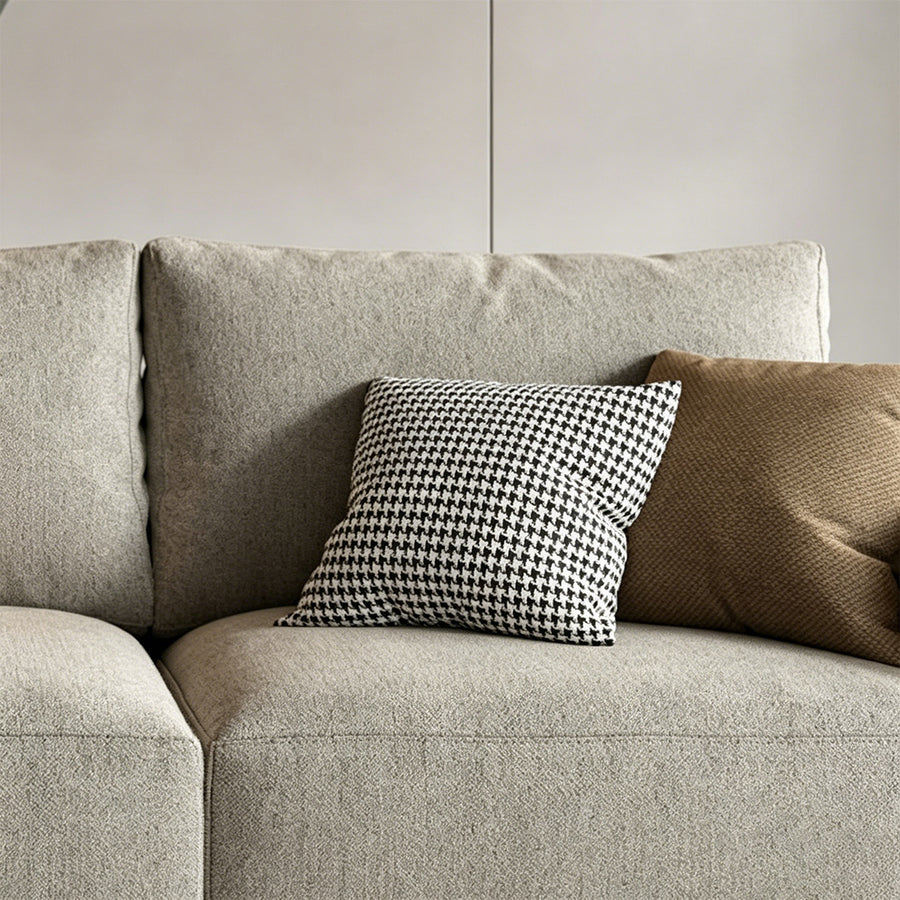 Horatio Two Seater Sofa, Linen side view and sofa proportion