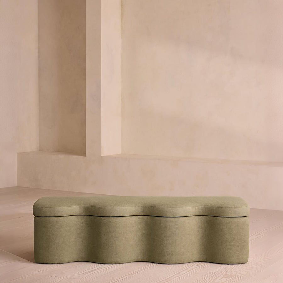 Sampson Storage Bench, Shoe Bench, Linen - linen bench UK