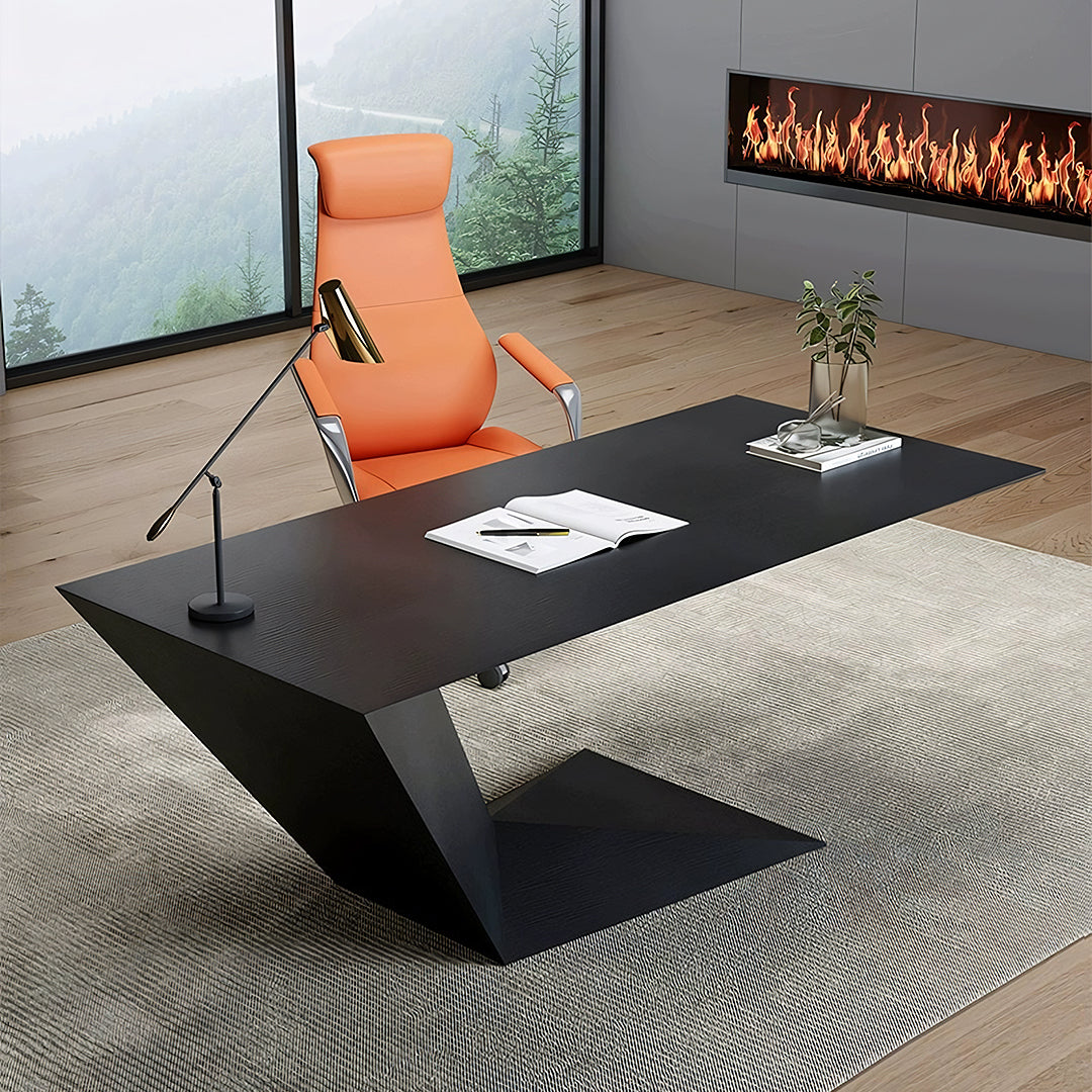 Tariq Modern Office Desk For Home, Black Wood-Rit Concept-Rit Concept