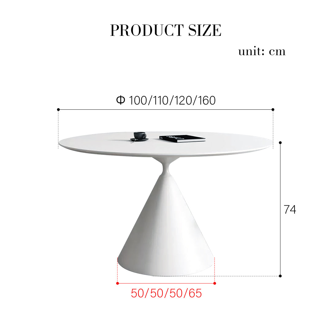 Calvin Cone Round Dining Table, White