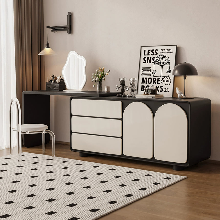 Fannie Dressing Table With Sideboard room setting for TV storage