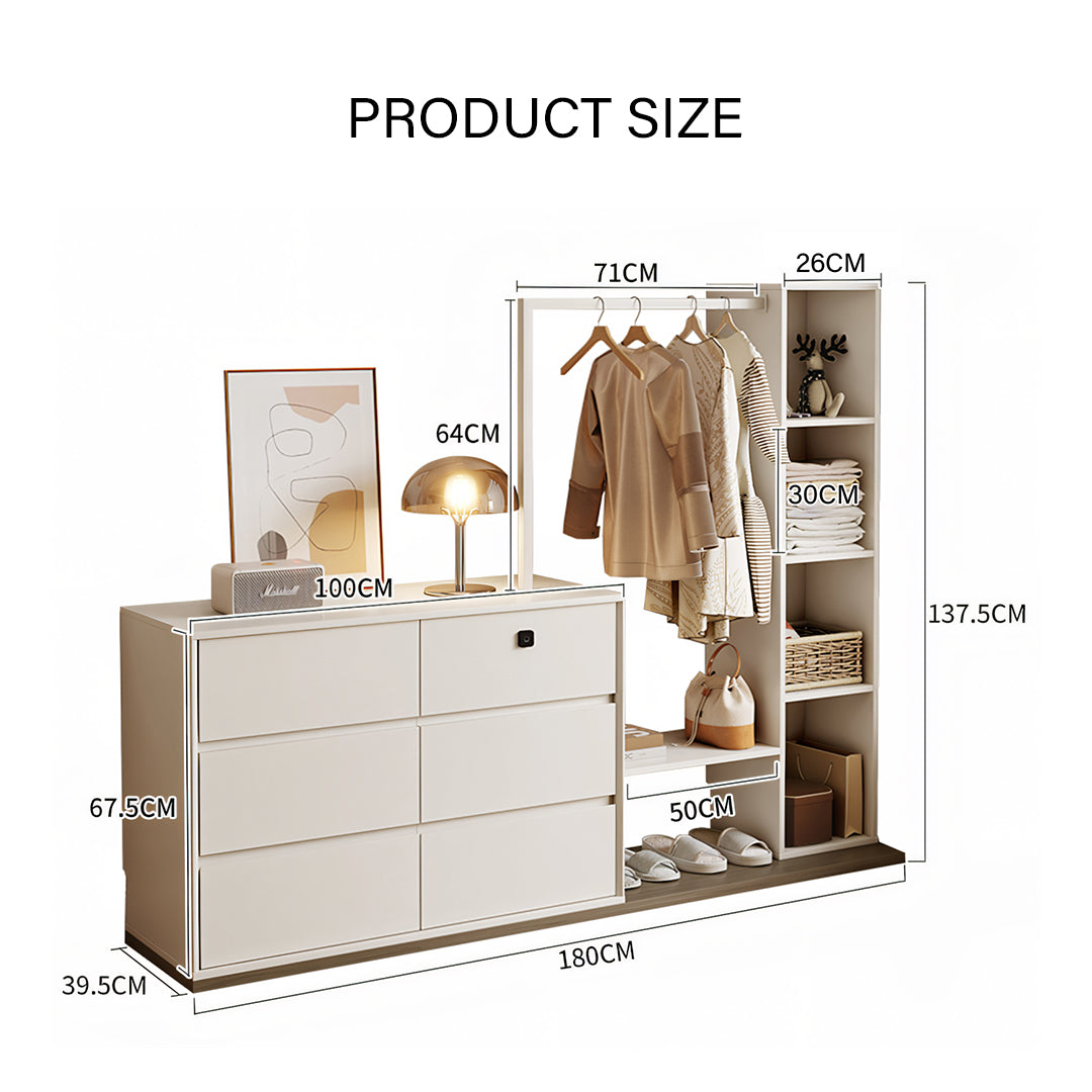 Hiroshi Coat Rack With Storage, Wardrobe With Coat Stand-Rit Concept-Rit Concept