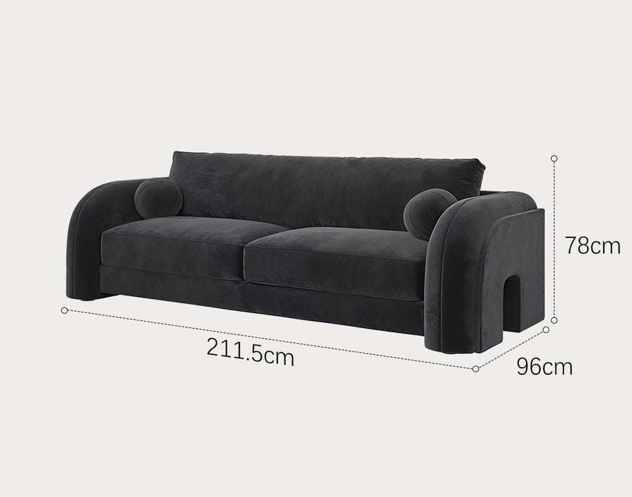 Afolabi Curved Two Seater Sofa, Velvet product image 9