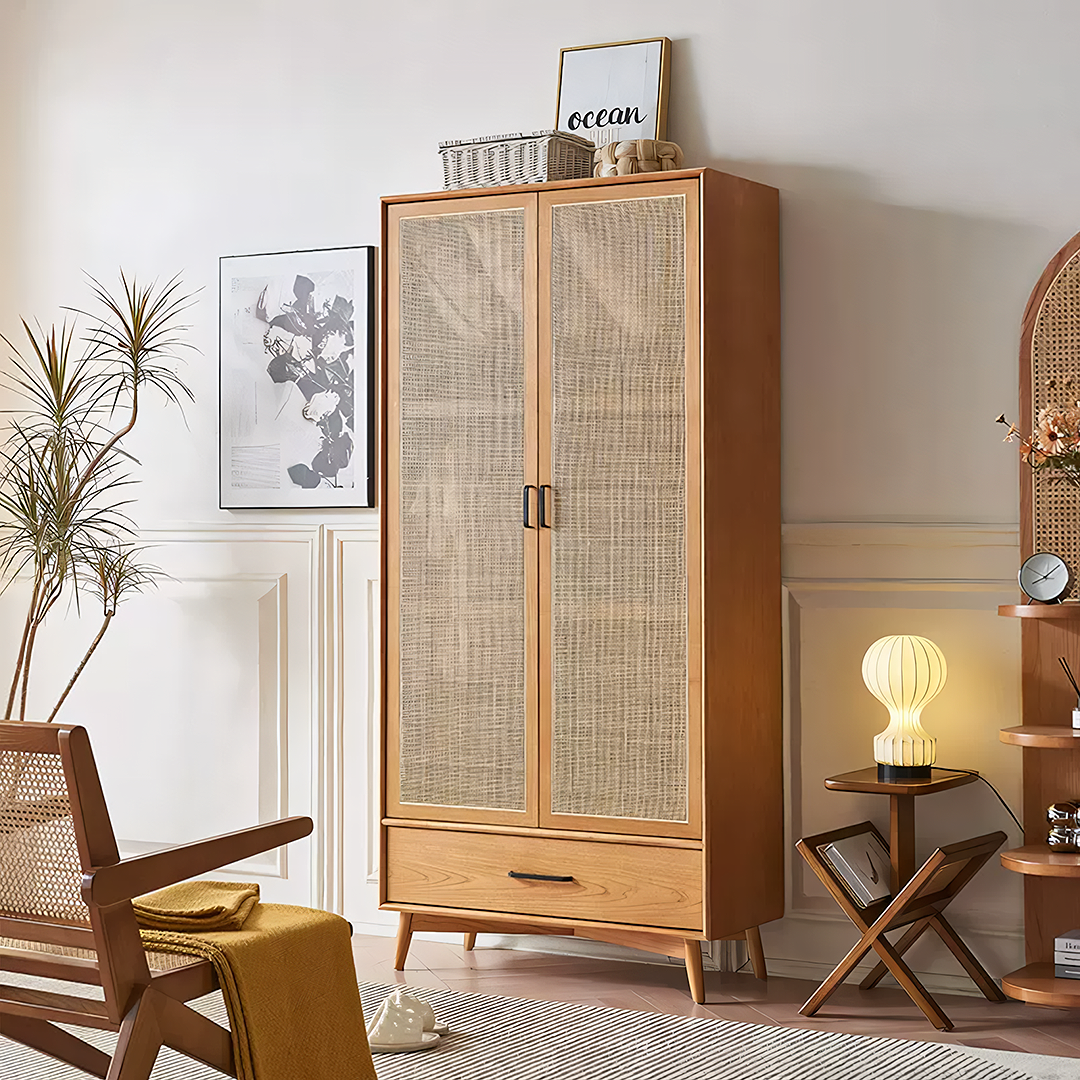Vernon Rattan Wardrobe, Solid Wood-Rit Concept-Rit Concept