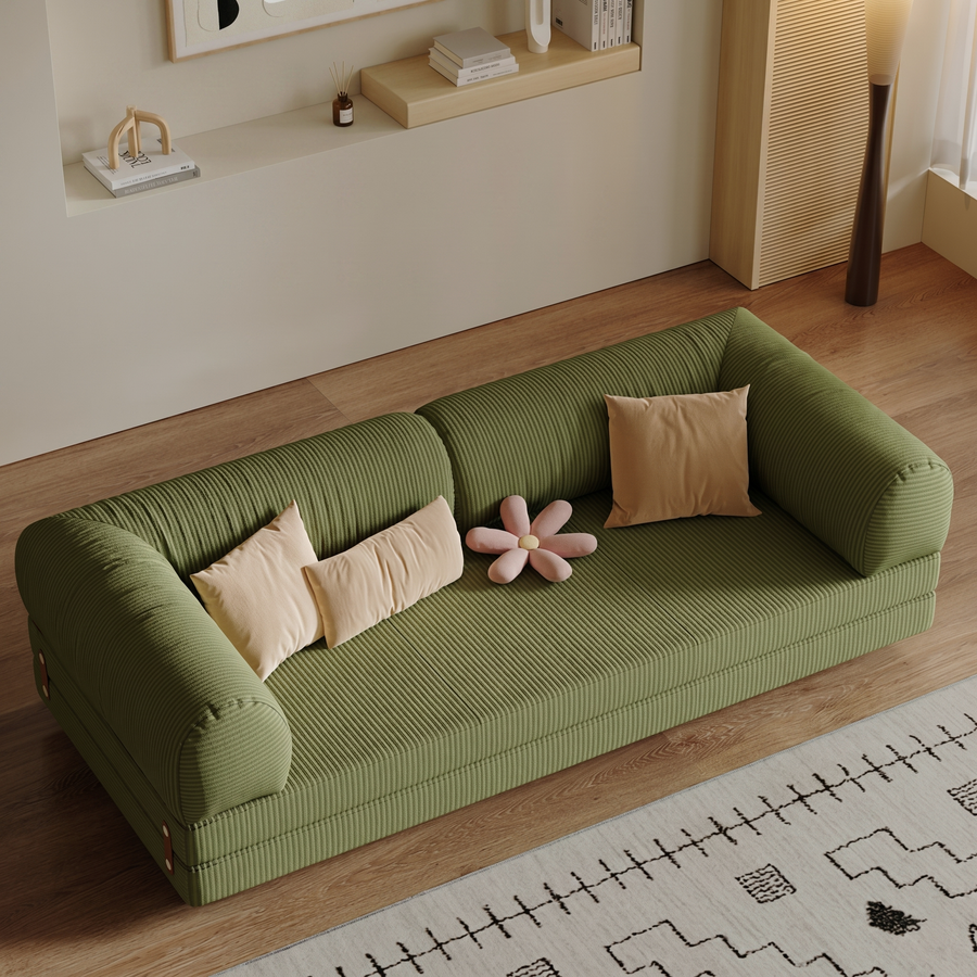 Choudhury Two Seater Sofa Bed front view as a sofa bed uk