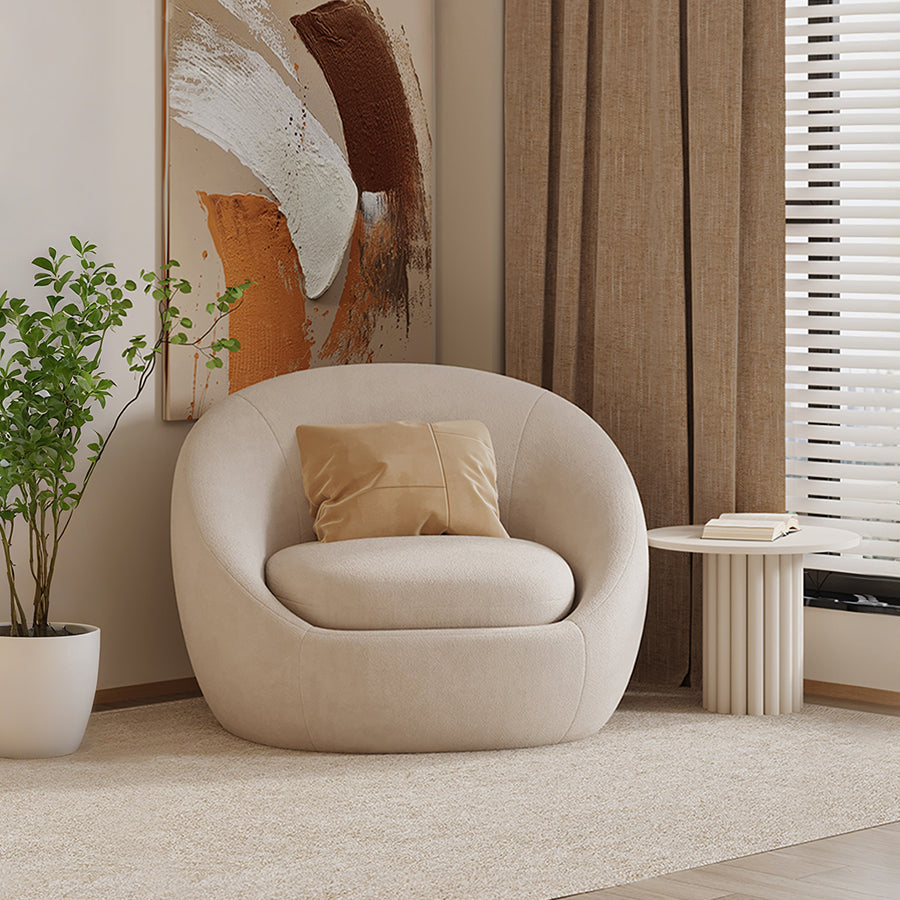 Watanabe Round Lounge Chair, Green Or White detail view for armchair for living room