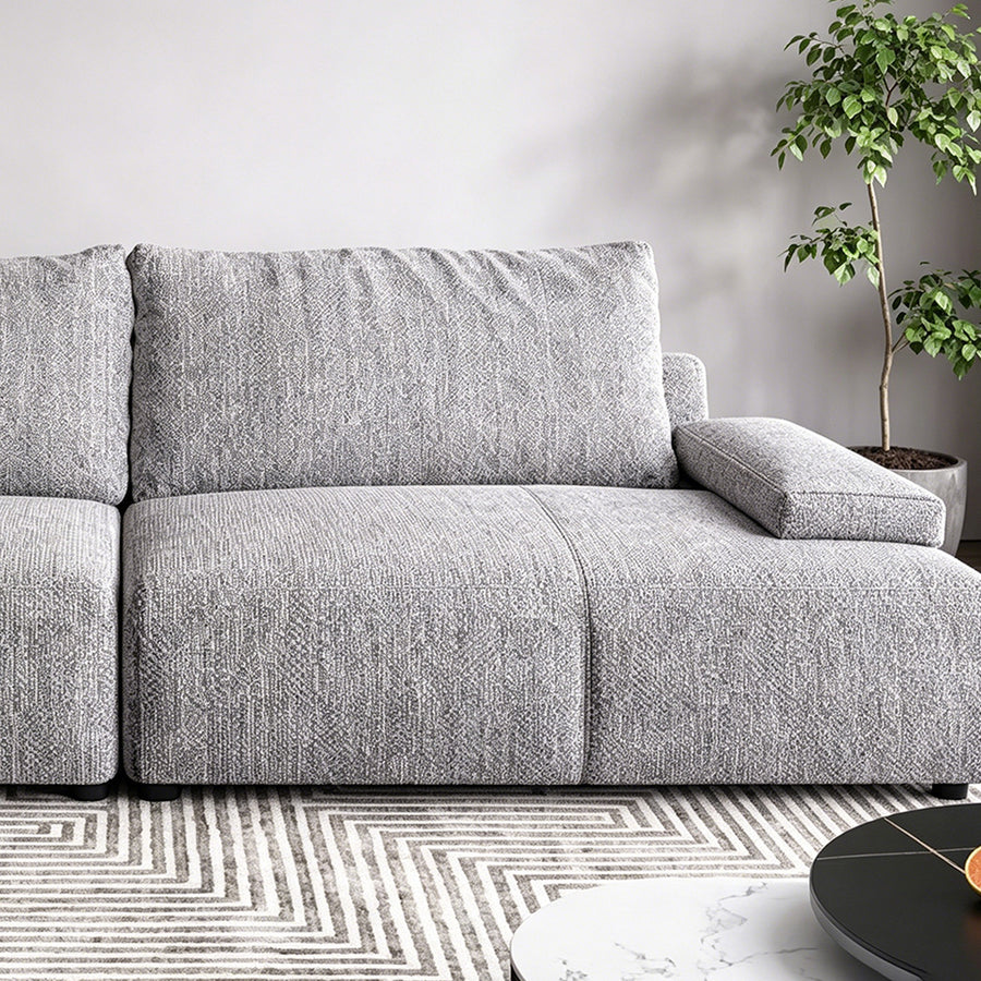 Cleo Two Seater, Three Seater, Four Seater Sofa, Cotton Linen upholstery and cushion detail