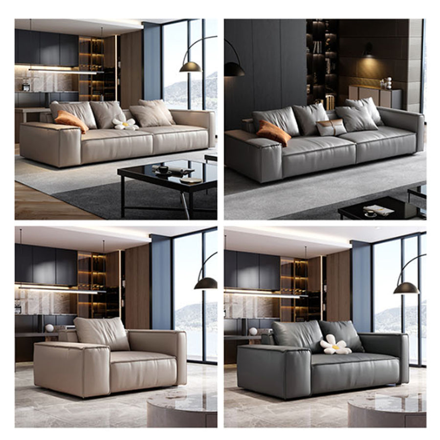 Zora Two Seater Sofa, Real Leather, Beige product image 8