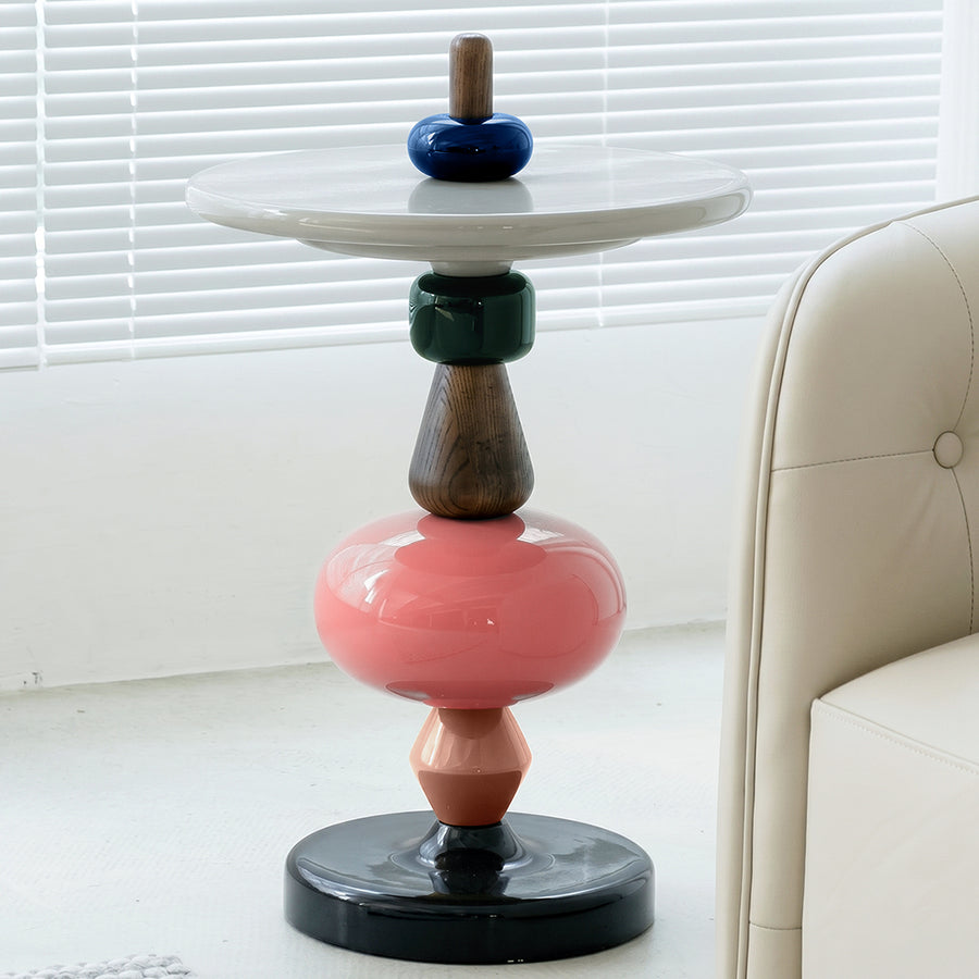 Aspasia Side Table, Ash wood styled for wooden side table