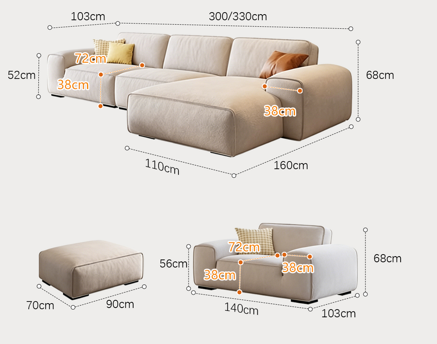 Freya Two Seater, Three Seater, Four Seater Sofa, Suede product image 10