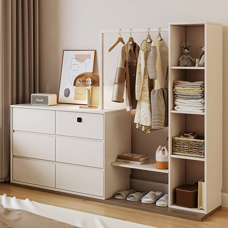 Hiroshi Coat Rack With Storage, Wardrobe With Coat Stand detail view for bedroom storage wardrobe