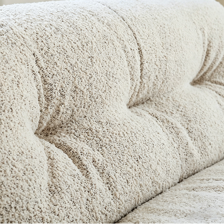 Hilda Two Seater,Three Seater Sofa, Boucle, Off White front view as a modern two seater sofa