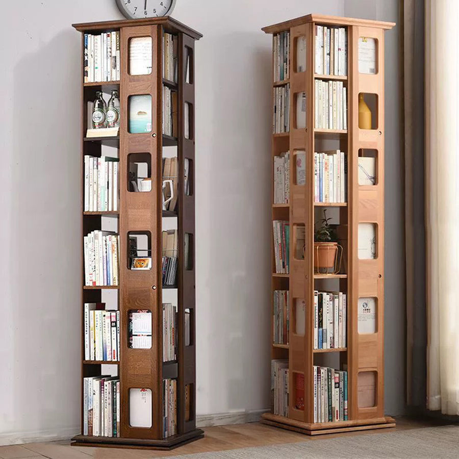 Bartholomew Rotating Bookshelf, Magazine Rack, Solid Wood