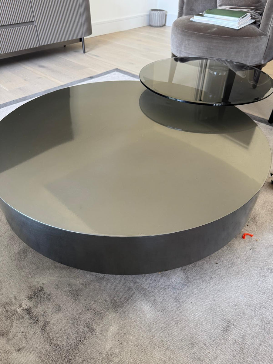 Black & Dark Grey Nested Coffee Table Set, Mark On the Table (Display) in a modern UK home